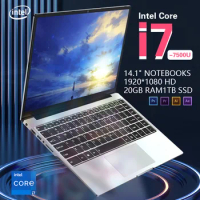 Ultra Slim Laptop Intel Core i7-7500U Portable laptops 1920*1080 14.1 inch Computer PC 20GB RAM 1TB SSD core i7 laptop