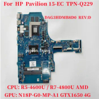 DAG3HDMB8D0 Mainboard For HP TPN-Q229 15-EC Laptop Motherboard CPU: R5-4600U R7-4800U AMD GPU:GTX1650 / GTX1650TI 4GB M03074-001
