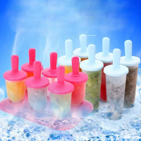 6 Cells Round Shape Summer Accessories Kitchen Tools Food Grade Lolly Mould DIY Ice Cream Maker Popsicle Molds Dessert Molds