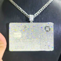 credit card custom manufacturer silver 925 silver cross with diamond DVVS1iced out moissanite luxury pendant