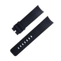 HAODEE Curved End 22mm Quick Release Watch Band For IWC Strap Aquatimer Family Fluoro Rubber Watchband Bracelet 2 Styles