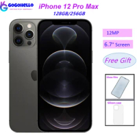 Apple iPhone 12 Pro Max 128GB 256GB ROM 6.7" OLED Face ID NFC IOS 5G Unlocked Used Original Mobile Phone Triple 12MP