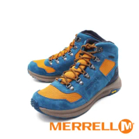 【MERRELL】男 ONTARIO 85 MESH MID WATERPROOF 戶外鞋 男鞋(藍黃)