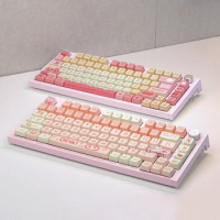 ECHOME 81key Mechanical Keyboard Wireless Tri-mode Hotswap RGB Backlight Customization Cute Pink Office Gaming Keyboard for Girl