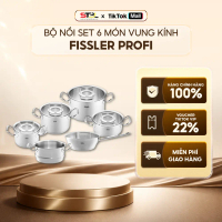 Bộ nồi Fissler Profi 6 món vung kính Chính Hãng, công nghệ đáy Cookstar, tương thích mọi loại bếp SN