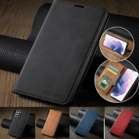 Leather Case For Samsung Galaxy S22 S23 S24 Ultra A55 A35 A25 A15 A05 A05S A54 A34 A24 A14 A04 A73 A53 A33 A23 5G Flip Wallet