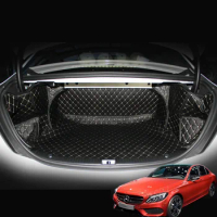 Leather Car Trunk Mat Cargo Liner for Mercedes Benz W205 C180 C200 C250 C300 2015 - 2019 Accessories