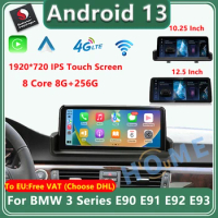 GPS Navigation Android 13 Snapdragon Car Radio Multimedia For BMW 3 Series E90 E91 E92 E93 2005-2012 CarPlay Android Auto DSP 4G