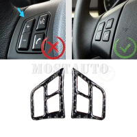 For BMW 3 Series E90 E92 Soft Carbon Fiber Interior Steering Wheel Button Panel Cover Trim 2005-2012 2pcs （2 Color）