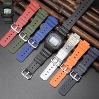 Watch Accessories for Casio G-SHOCK DW5600 5900 5000 5025 5700 GWX-5600 Watch Strap Men's Waterproof Resin Bracelet Band