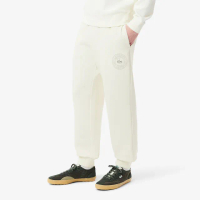 【LACOSTE】男裝-雙面網眼布運動長褲(白色)