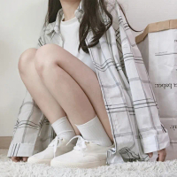 【D.studio】韓版寬鬆百搭格子棉麻中長款外套(上衣 女裝 衣服 外套 薄外套 罩衫 防曬外套 J123)