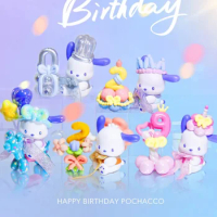 Miniso Sanrio Blind Box Pochacco Balloon Carnival Party Series Anime peripheral Figures Guess Bag Model Desktop Decora Toy Gifts