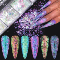 Nails Aurora Glitter Sequins Crystal Fire Sparkle Nail Art Flakes Charms Gel Polish Manicure Decoration Accessories Supplies