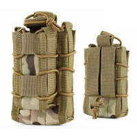 Outdoor Molle System 1000D Nylon Open Top Double Layer Airsoft Military Tactical M4 AK Rifle Hunting Pistol Mag Pouch Pocket