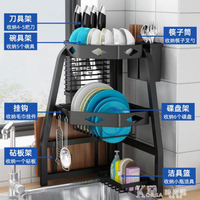 瀝水架 廚房折疊水槽置物架轉角台面碗筷收納架黑色家用瀝水碗碟架