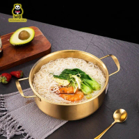 【COD】WB Korean Ramen Pot – Golden Pot with Handle,18cm Lightweight Aluminum Cooking Soup Pot Noodle
