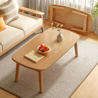 可摺疊茶幾客廳餐桌兩用小戶型茶桌簡約現代原木桌子極簡實木茶幾 「免運」
