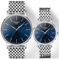 TISSOT 天梭 官方授權 Everytime 經典雋永大三針情侶手錶 對錶 母親節送禮 送禮首選 T1434101104100+T1432101104100