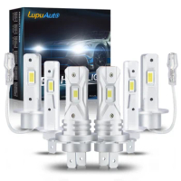 NLpearl 2x Fanless H7 LED Bulb 1:1 Mini Size Head Lamp H1 H3 LED 60W Wireless 18000LM 6000K CSP for Car Head Lamp 6000K White