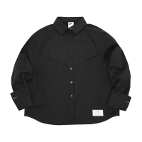 Nike 長袖外套 NSW Shirts 女款 黑 寬鬆 襯衫領 休閒 素面 基本款 DD5051-010