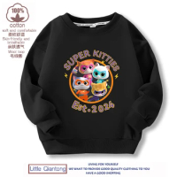 2024 New Game Kids Hoodies for Spring Autumn Fleece Anime Hoodie Super Kitties Boys Girls Fashion Casual baby Clothes