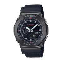 【CASIO 卡西歐】八角形農家橡樹帆布錶帶系列/G-SHOCK金屬錶殼款/45mm(GM-2100CB-1A)