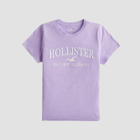 Hollister 海鷗 HCO 熱銷刺繡文字海鷗圖案短袖T恤(女)-淺紫色