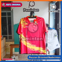 Baju Badminton Lining L-6090 L6090 Merah Kaos Bulu Tangkis Olahraga