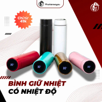 [Chỉ còn vài sản phẩm] Bình giữ nhiệt 500ml hiển thị nhiệt độ tiện lợi - In logo, Slogan theo yêu cầ
