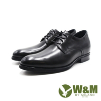 W&amp;M(男)內增高經典德比鞋 男鞋－黑色