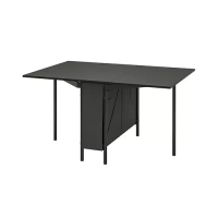KALLHÄLL 附儲物折疊桌, 黑色/深灰色, 33/89/145x98 公分