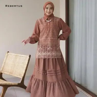 One Set Brukat Raya Rebertus Raline Cokelat