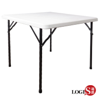 LOGIS 生活86CM方桌防水塑鋼折合桌/拜拜桌/露營桌