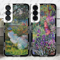 Case For Samsung Galaxy S20 S21 S22 S23 A22 A54 Plus FE Ultra Soft Cover Monet Garden