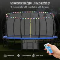Lyromix Trampoline for Kids and Adults, Outdoor Trampolines with Curved Poles, Pumpkin Shaped Backyard Trampoline with Sprinkler