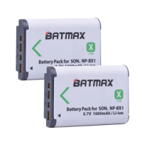 2Pcs NP-BX1 NP BX1 Battery pack (1600mAh) for SONY DSC RX1 RX100 RX100iii M3 M2 RX1R WX300 HX300 HX400 HX50 HX60 GWP88 PJ240E