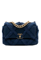 Chanel 二手香奈兒中型帆布棉質19吋翻蓋包