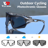 WEST BIKING Photochromic Glasses Men Women Cycling Sunglasses MTB Road Bike Windproof Goggles Running Fishing Driving Glasses