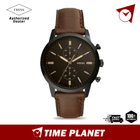 [Official Warranty] Fossil Townsman 44mm Chronograph Brown Leather Watch FS5437