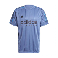 【adidas 愛迪達】M Tiro Tee Q2 男 短袖 上衣 運動 訓練 休閒 寬鬆 夏季 穿搭 灰藍(IS1540)