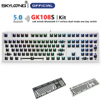 SKYLOONG GK108 GK108S 100% Custom DIY Mechanical Keyboard Plastic Kit Wired Bluetooth Dual Mode Support Rgb Switch Led Type C