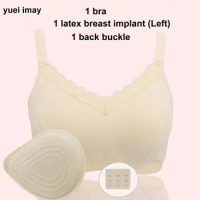 yuei imay Women's daily pocket mastectomy bra lightweight latex breast pad set 8828 34A-42C