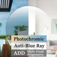 MEESHOW Progressive Anti Blue Light Rays Photochromic Series Prescription CR-39 Resin Aspheric Glasses Lenses Myopia Lens