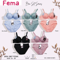 BRA BRUKAT KAWAT SET CELANA DALAM FEMA SOFT BRA 8216 CUP A KECIL BUSA SEDANG