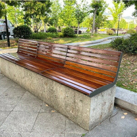 🔥快速出貨🔥 公司貨 公園椅戶外長椅座椅塑木鐵藝防腐木菠蘿格椅子大理石靠背椅定制款