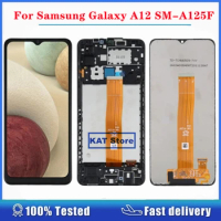 Compatible For Samsung Galaxy A12 SM-A125F A125 LCD Touch Digitizer Full Assembly With Frame Replacement Part
