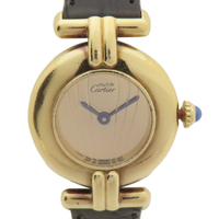 【二手名牌BRAND OFF】Cartier 卡地亞 Must De Cartier Vermeil 金色錶盤 石英 腕錶