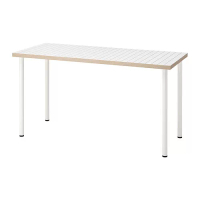 LAGKAPTEN/ADILS 書桌/工作桌, 白色 碳黑色/白色, 140 x 60 公分