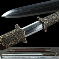 Battle Ready Chinese Real Sword Han Dynasty Jian Damascus Folded Steel WuShu/TaiChi Han Tang Saber Handmade Jian